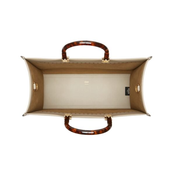 Taubengraue Leder-Shoppingtasche 31 cm - Image 4