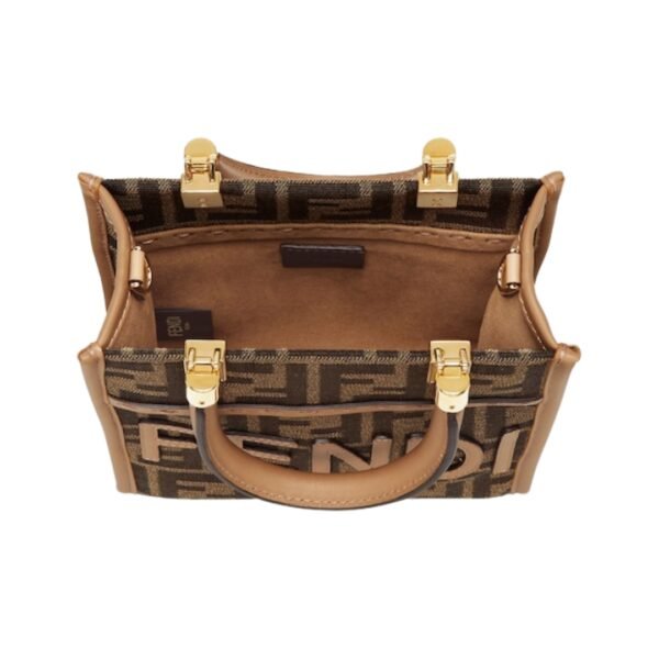 Mini Tasche aus braunem FF-Stoff 17.5 cm - Image 4