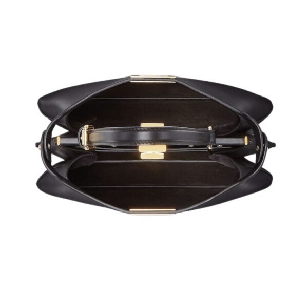 Tasche aus schwarzem Leder 19 cm - Image 4