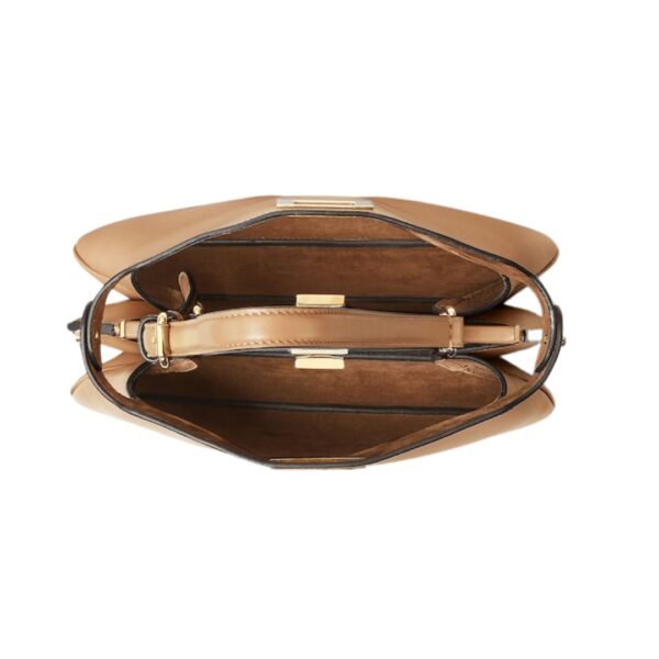Tasche aus Leder in Cappuccino-Farbe 19 cm - Image 4