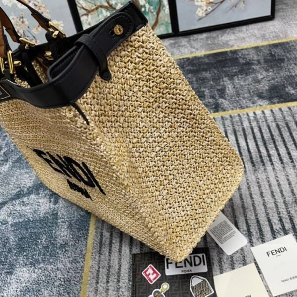 Medium Raffia Peekaboo X-Tote Beige 41 cm - Image 2