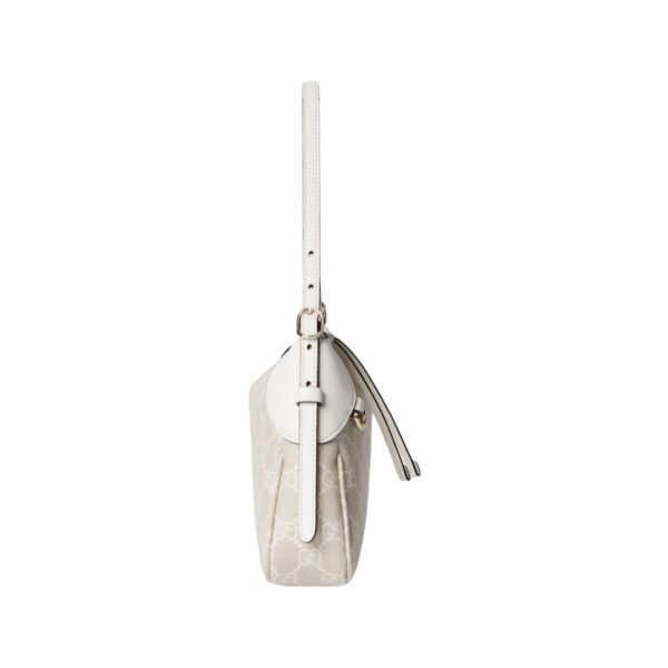 Emblem Schultertasche Beige und Weiß 24.5 cm - Image 5