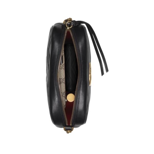 Die Schultertasche aus schwarzem Matelassé-Leder 24 cm - Image 5