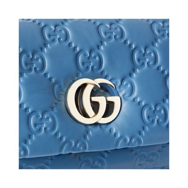 Blaue gesteppte GG-Leder-Tote-Tasche 21.1 cm - Image 5