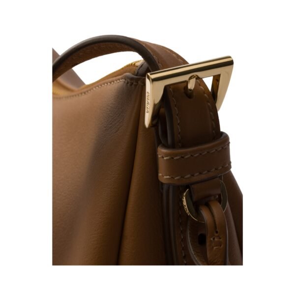 Mittelgroße Lederschultertasche in Karamell 18 cm - Image 5
