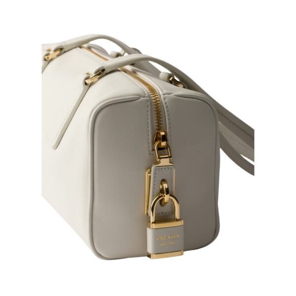 Mittelgroße Lederhandtasche mit Griff in Weiß 12.5 cm - Image 5