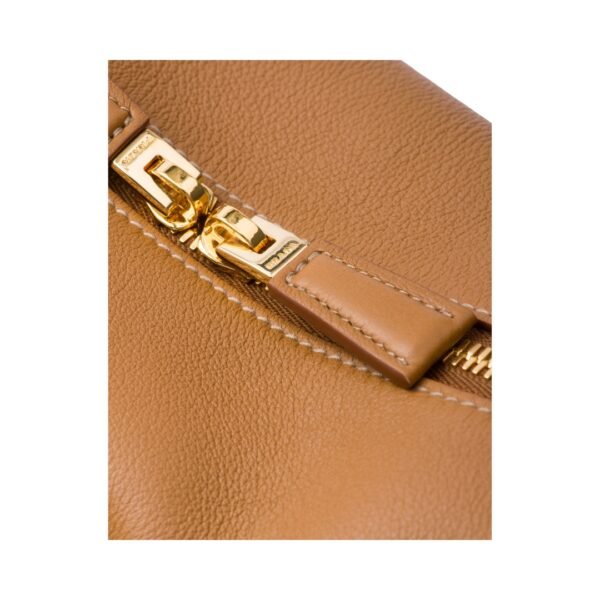 Lederschultertasche in Karamell 16 cm - Image 5