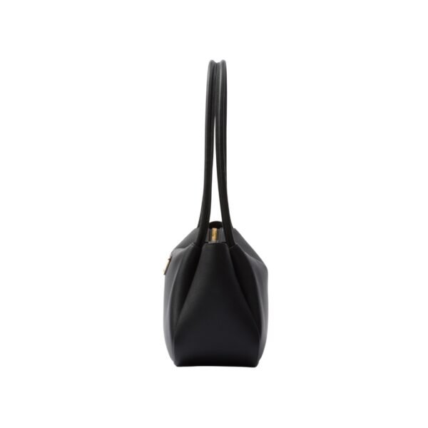 Mittelgroße Lederschultertasche in Schwarz 16 cm - Image 5