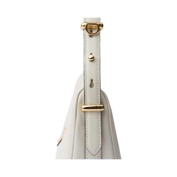 Weiße kleine Lederschultertasche 18.5 cm - Image 5