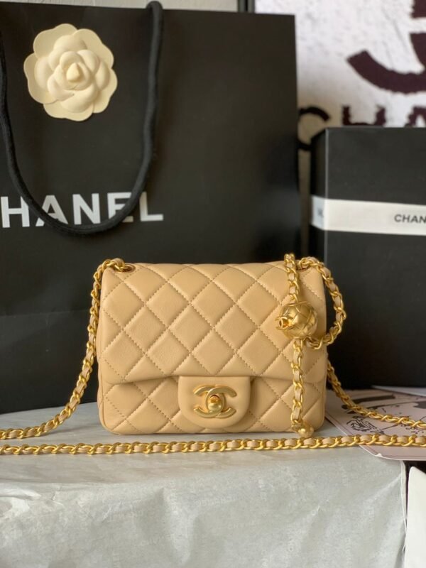 Mini Square Pearl Crush Beige 16.5 cm - Image 2