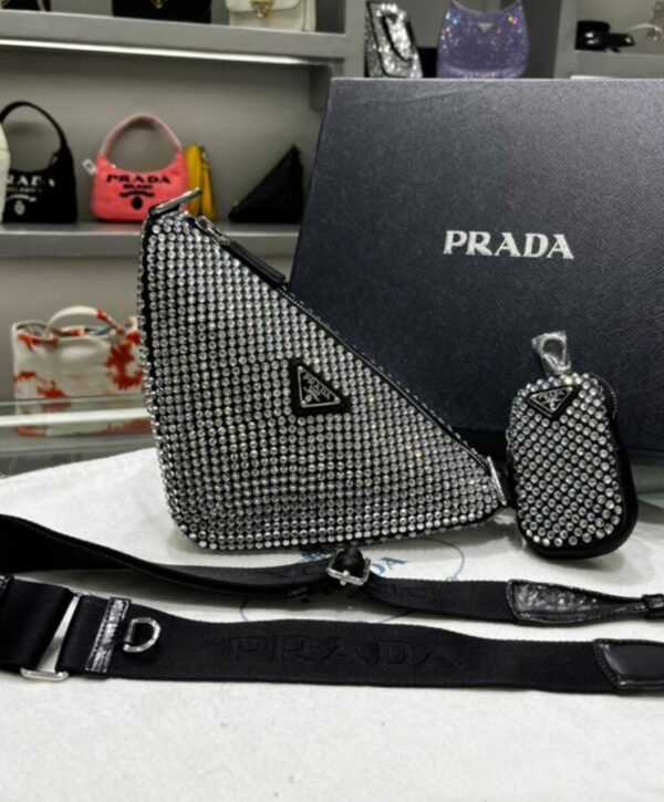 Saffiano Triangle With Crystals Schwarz 25 cm - Image 2