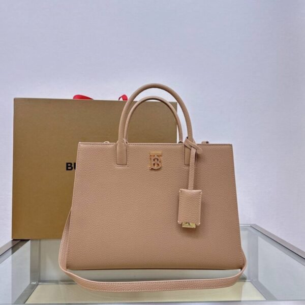 Frances Leder-Tote Beige 32,5 cm - Image 3