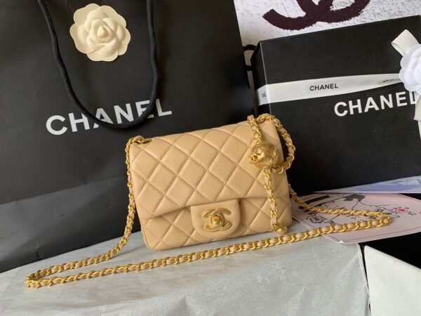 Mini Square Pearl Crush Beige 16.5 cm - Image 5