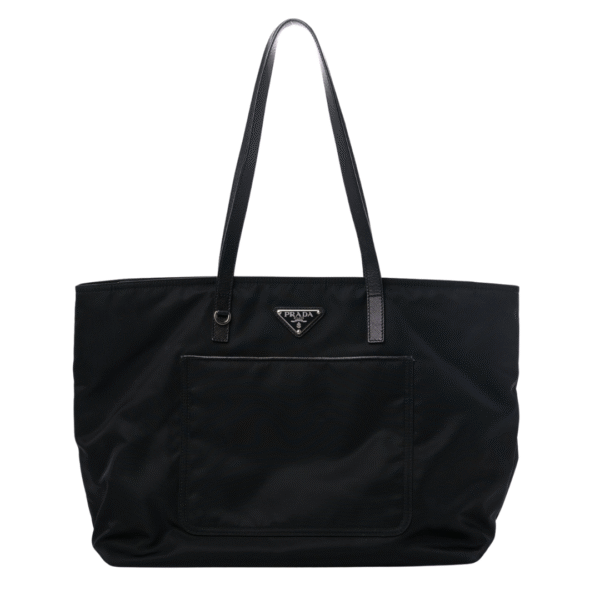 Tote Bag aus Re-Nylon Schwarz 34 cm