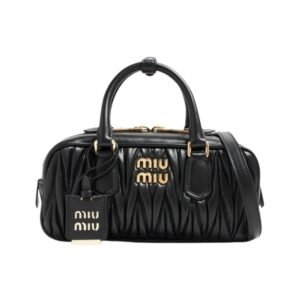 Schwarz Matelassé-Leder 22 cm