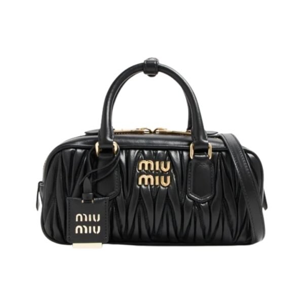 Schwarz Matelassé-Leder 22 cm