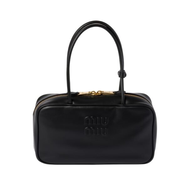Schwarze Leder-Top-Griff 17 cm