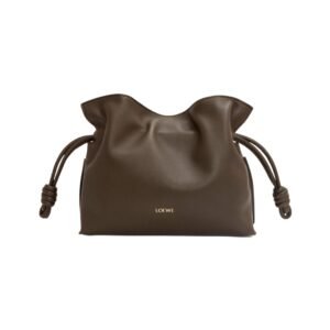 Clutch aus Nappaleder in Schokoladenbraun 18 cm