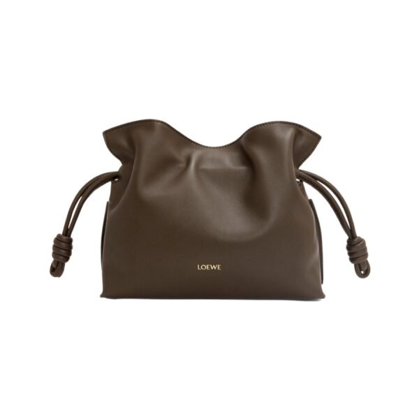 Clutch aus Nappaleder in Schokoladenbraun 18 cm
