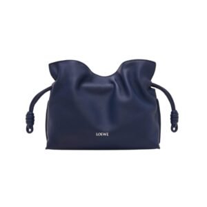 Clutch aus Nappaleder in Abyssblau 18 cm