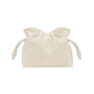 Clutch aus Nappaleder in Meersalz 18 cm