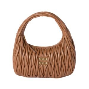 Nappa-Leder-Hobo Cognac 18 cm