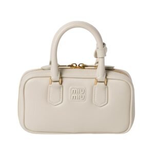 Arcadie-Leder-Mini Kreideweiß 10 cm