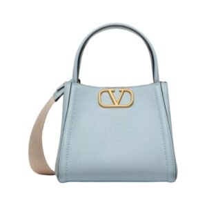Genarbtes Kalbsleder Porcelain Blue 19 cm