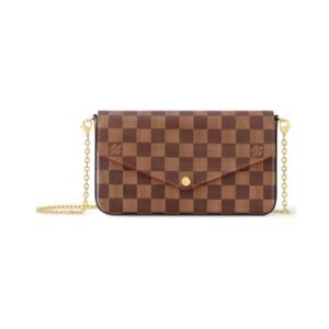 Félicie Damier Ebene Canvas Clutch 21 cm