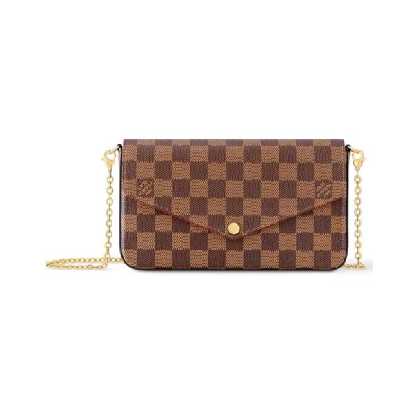 Félicie Damier Ebene Canvas Clutch 21 cm