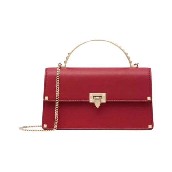 Mini Rockstud Kalbsleder Rosso Valentino 19 cm