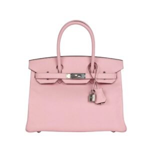 Rose Sakura Verso Chèvre Palladium-Hardware 30 cm
