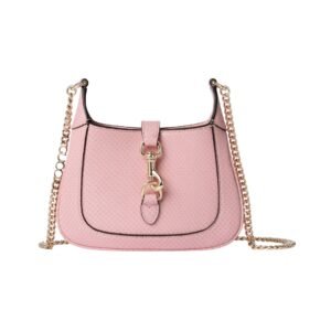 Mini-Tasche aus pinkem Pythonleder 19.5 cm