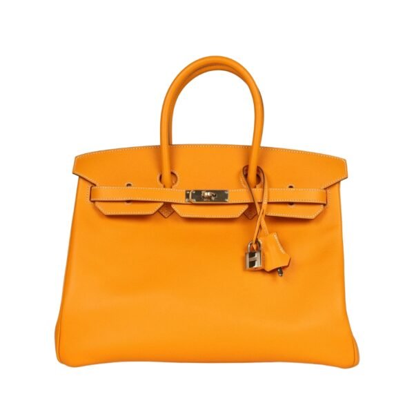 Jaune d’Or Candy Epsom mit Permabrass-Beschlägen 35 cm