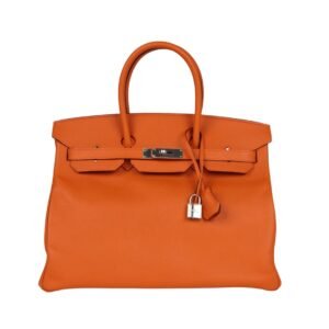 Orange Epsom mit Palladium-Beschlägen 35 cm