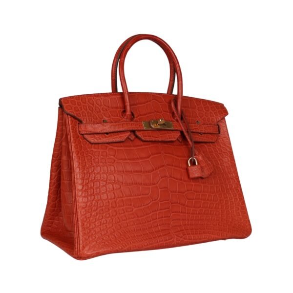 Sanguine Matt Alligator mit Gold-Beschlägen 35 cm - Image 2