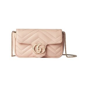 Hellrosa Matelassé Super-Mini-Tasche 16.5 cm