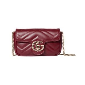 Rote Super-Mini-Tasche mit Chevron-Muster 16.5 cm