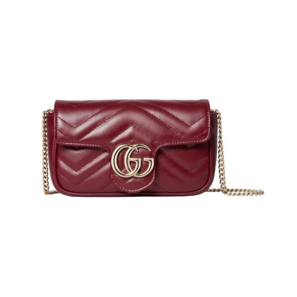 Rote Super-Mini-Tasche mit Chevron-Muster 16.5 cm