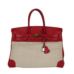 Rouge Vif Buffalo und Crinoline mit Gold-Beschlägen 35 cm