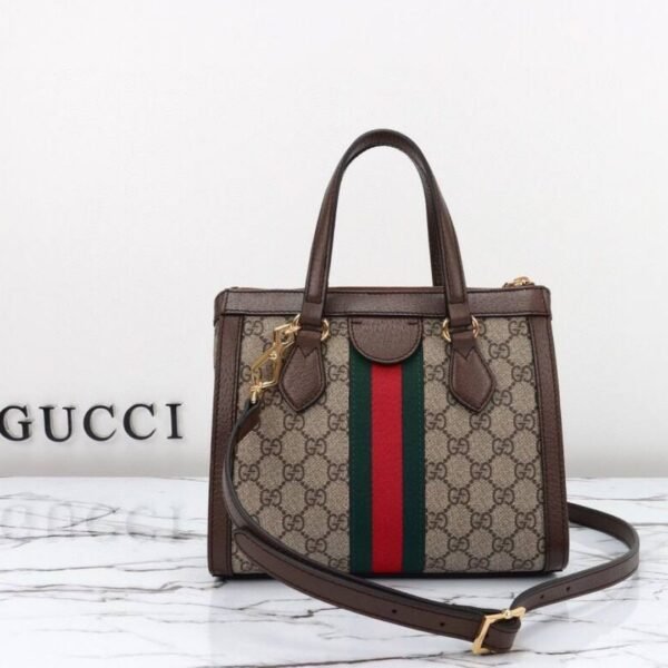 Ophidia GG Supreme Medium Tote Dark Coffee 24 cm - Image 4