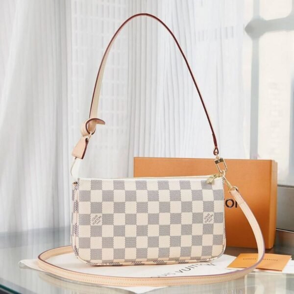Damier Pochette Weiß 23,5 cm - Image 3
