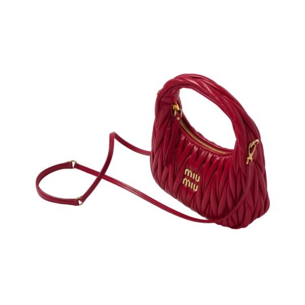 Matelassé-Nappa-Leder-Hobo Rot 20 cm - Image 2
