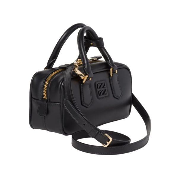 Arcadie-Leder-Mini Schwarz 10.5 cm - Image 2