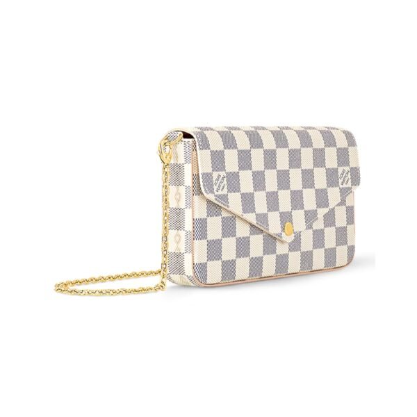 Félicie Damier Azur Canvas Clutch 21 cm - Image 2