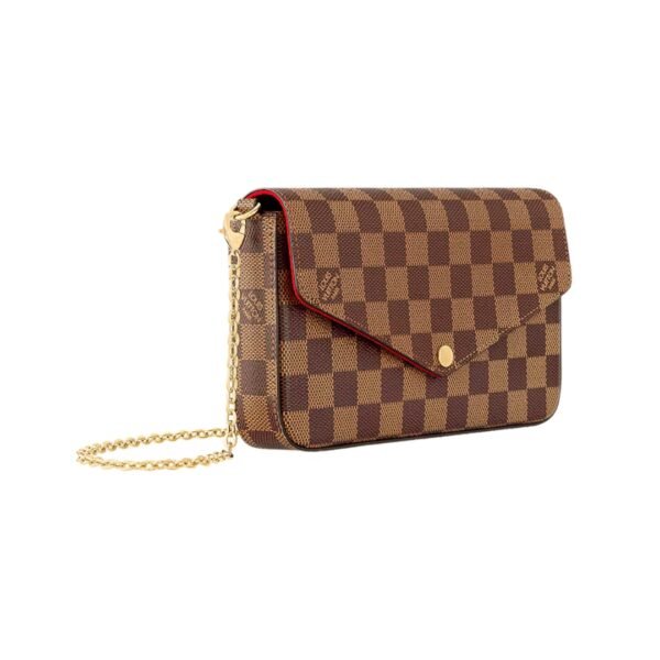 Félicie Damier Ebene Canvas Clutch 21 cm - Image 2