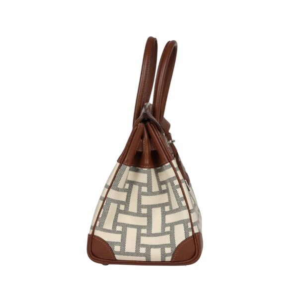 Marron D’Inde Buffalo und Mosaique Canvas mit Palladium-Beschlägen 30 cm - Image 3