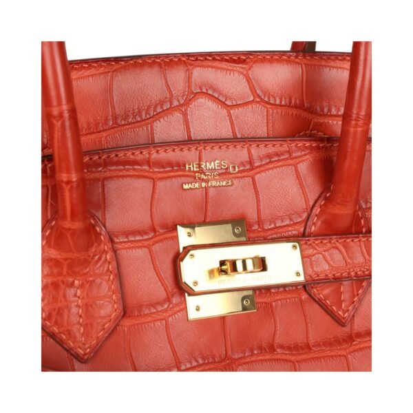 Sanguine Matt Alligator mit Gold-Beschlägen 35 cm - Image 3