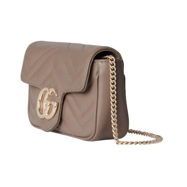Super-Mini-Tasche aus taupefarbenem Leder 16.5 cm - Image 2
