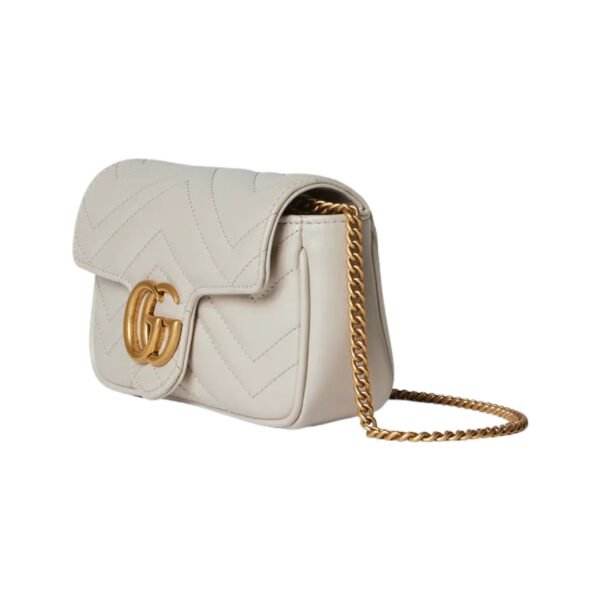 Hellgraue Matelassé-Leder Super-Tasche 16.5 cm - Image 2